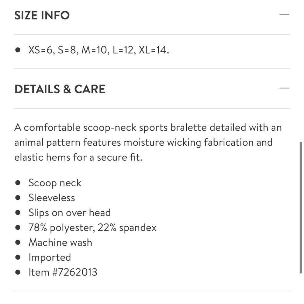 NWT Sage Leopard Print Animal Print Gray & Black Sports Bra Athletic Comfy Yoga - Picture 11 of 11